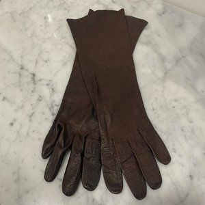 Vintage Brown Leather Gloves